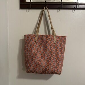 Bohemian Canvas Woven Tote‎ Faux Leather Interior Bag Purse